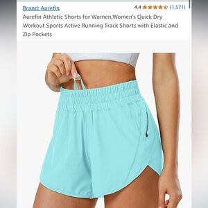 Women's Aqua Blue Athletic Shorts